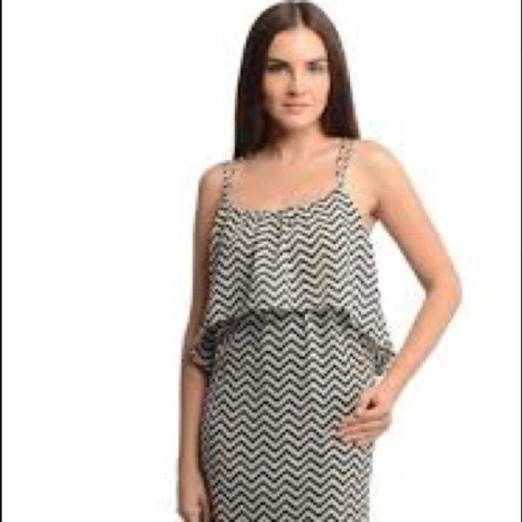 Anthropologie Chevron Scoopneck Lightweight Mini Sun Dress Black White Small - Picture 1 of 12